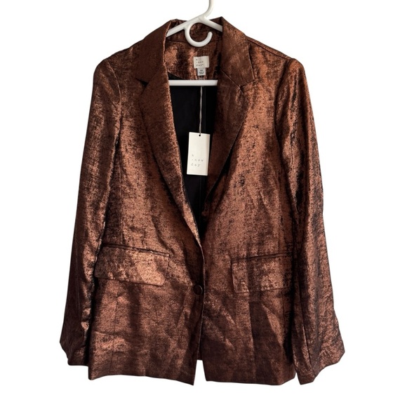 NWT A New Day Oversized Copper Metallic Blazer, Size XS - Picture 3 of 9